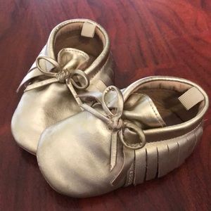 Gold Baby Moccasins